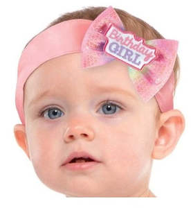 Birthday Girl Fabric Headband With Bow