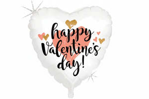 Balloon Foil 18" Happy Valentines Day - White Heart
