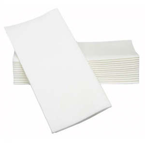 Napkins: Linen Look Napkins White 60pk - 8 Fold