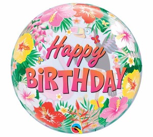 Bubble Balloon Happy Birthday Floral