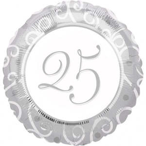 Foil Balloon 25th Silver Anniversary