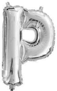 Foil Letter Banners Air Fill Only: Silver Letter P Mini Foil Balloon