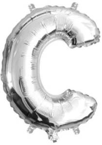 Foil Letter Banners Air Fill Only: Silver Letter C Mini Foil Balloon