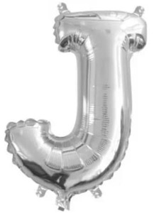Foil Letter Banners Air Fill Only: Silver Letter J Mini Foil Balloon
