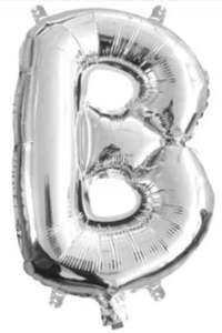 Foil Letter Banners Air Fill Only: Silver Letter B Mini Foil Balloon