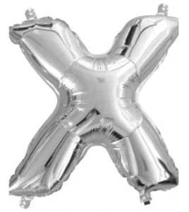 Foil Letter Banners Air Fill Only: Silver Letter X Mini Foil Balloon