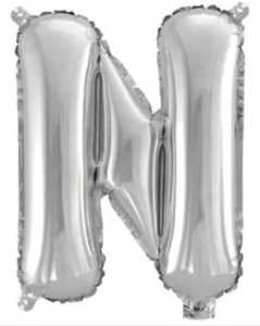 Silver Letter N Mini Foil Balloon
