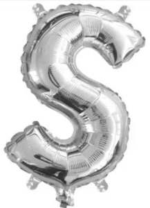 Silver Letter S Mini Foil Balloon