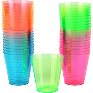 41 Plastic Neon Shot Glasses 59.1ml (2oz)