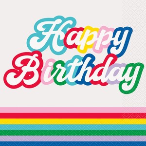 Retro Happy Birthday Napkins 16pk