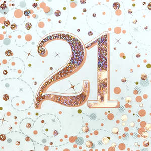 Rose Gold 21st Sparkling Luncheon Napkins (16)