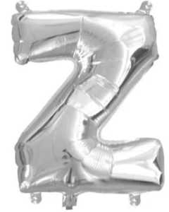 Foil Letter Banners Air Fill Only: Silver Letter Z Mini Foil Balloon