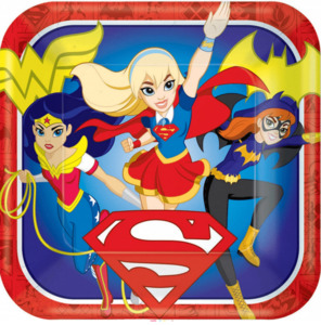 Super Hero Girls Square Paper Plates 9in (8)