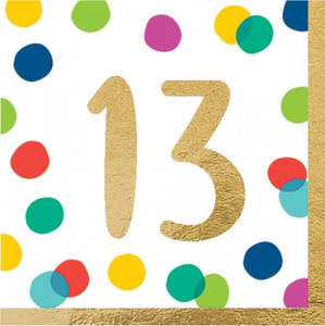 Happy Dots 13th Birthday Luncheon Napkins (16)