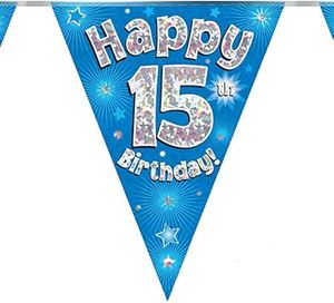 Happy 15th Birthday Blue Bunting