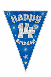 Banners: Happy 14th Birthday Blue Banner