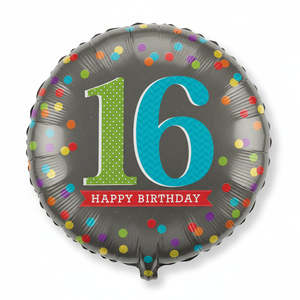Foil Balloon 18"Happy 16th Birthday Silver