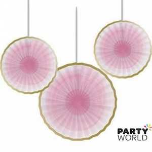 Products: Pink Paper Fans (3)