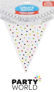 Large Paper Create Your Own Pennant Banner Rainbow Dots