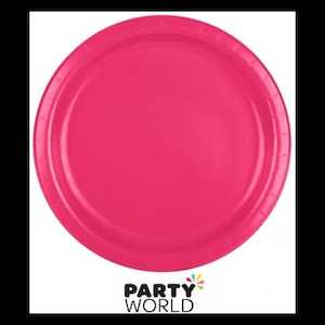 Hot Magenta Pink 9inch Paper Plates (24)