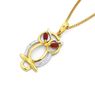 9ct Garnet & Diamond Owl Pendant