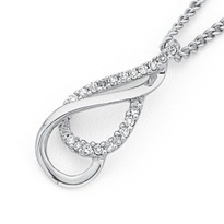Products: 9ct White Gold Diamond Twist Pendant
