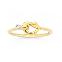 Products: 9ct, Diamond Set Knot Ring