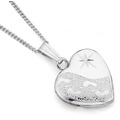 Products: Sterling silver footprints heart locket