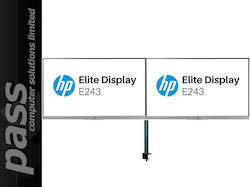 Monitors: Dual (2x) 24" HP EliteDisplay E243 IPS LED Backlit LCD Monitors + Dual Mount!!