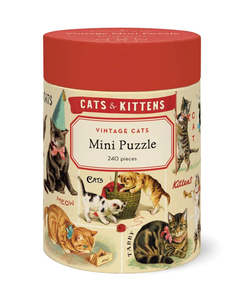 Gift Ideas: Mini Jigsaw Puzzle - Vintage Cats