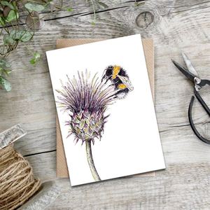 Card - Thistle and Bee