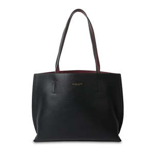 Tote Bags: CM - Tote - Tina Tote Bag - Black/Burgundy