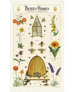 Tea Towels: C - Tea Towel - Bees & Honey