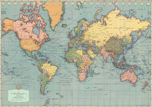 Instituto Fotocromo Italiano: Poster - Modern World Map