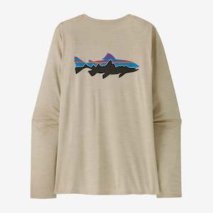 Womens Climbing: Women's Long-Sleeved Capilene® Cool Daily Graphic Shirt - Waters