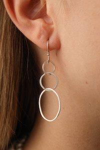 Silver Three Link Earrings Patina Jewellery
