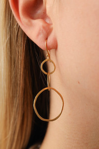 Products: Gold Three Link Earrings Patina Jewellery