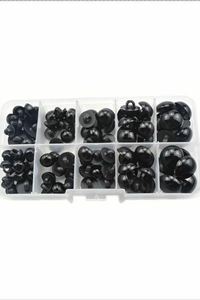 100pcs Black Button Eyes 9-15mm