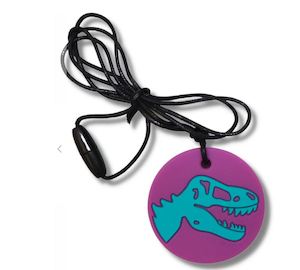 Dino Silicone Pendant purple