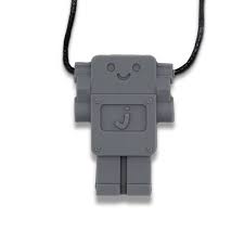 Sensory And Fidget: Robot Silicone Pendant grey
