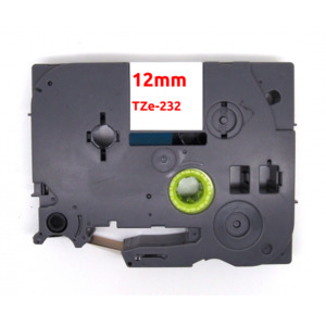 Tze 232 aze 232 label tape red on white - Inkshop