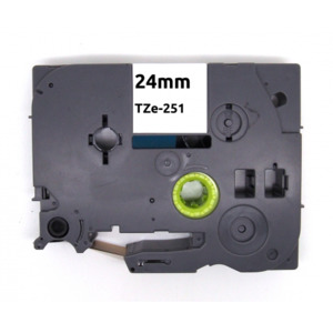Products: Aze251 tze251 24mm black on white label tape - Inkshop
