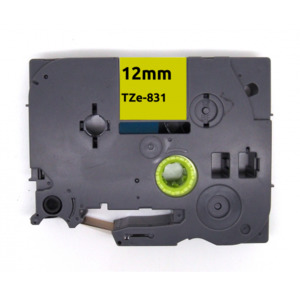 Products: Tze 831 aze831 label tape black on gold - Inkshop