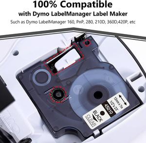 Products: Dymo 45010 Tape 12mm Black on Clear - Inkshop