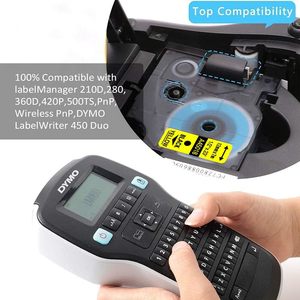 Products: Dymo 45018 Label Tape Black on Yellow 12mm Latest - Inkshop