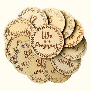 Organic Cotton Gifts: Pregnancy Milestones Discs – Kiwiana: Native Leaves