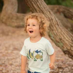 Organic Cotton Tops: Organic Cotton Happy Fish Tee Shirt