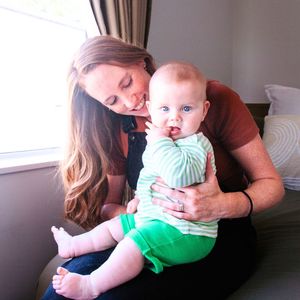 Organic Cotton Tops: Organic Cotton Tee Shirt – Green and White Stripes