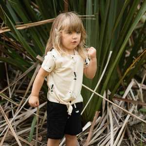 Organic Cotton Bottoms: Organic Cotton Jet Black Shorts