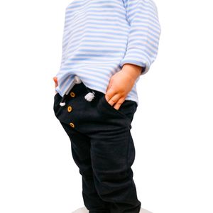 Organic Cotton Jet Black Fleece Pants